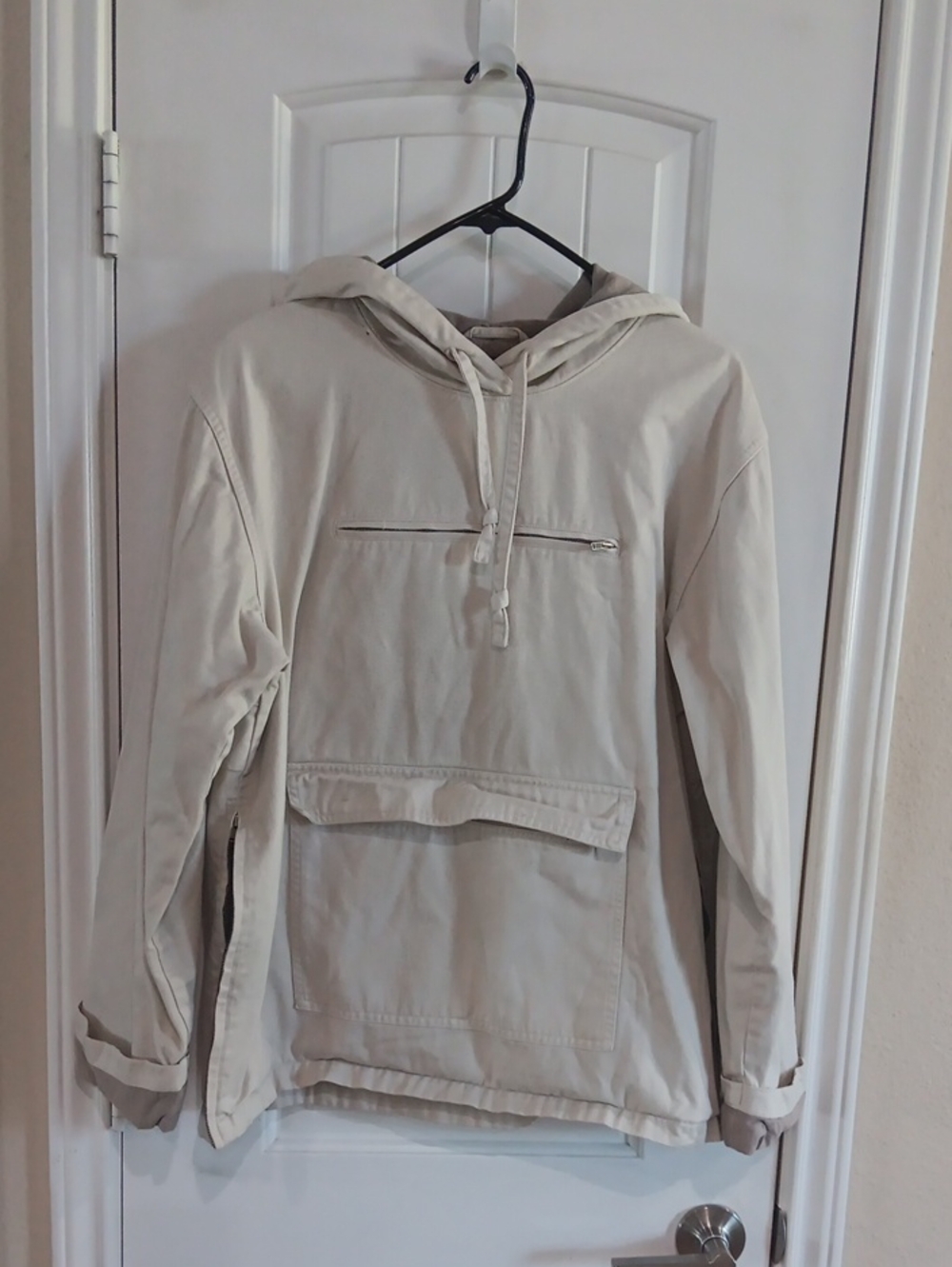 Vtg 90s Polo Jeans Co Ralph Lauren Anorak Pullover Jacket Beige Spellout